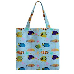 Underwater World Zipper Grocery Tote Bag by SychEva