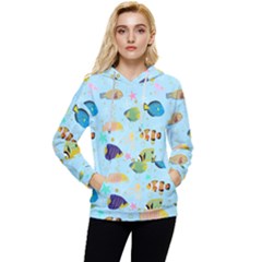 Underwater World Women s Lightweight Drawstring Hoodie by SychEva