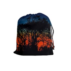 Sunset Colorful Nature Scene Drawstring Pouch (large) by dflcprintsclothing