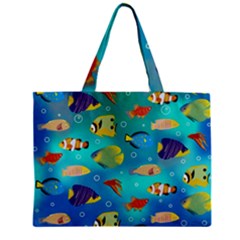 Cheerful And Bright Fish Swim In The Water Zipper Mini Tote Bag