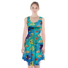 Cheerful And Bright Fish Swim In The Water Racerback Midi Dress by SychEva