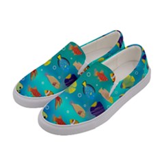 Cheerful And Bright Fish Swim In The Water Women s Canvas Slip Ons by SychEva