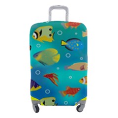 Cheerful And Bright Fish Swim In The Water Luggage Cover (small) by SychEva