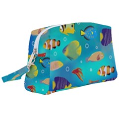 Cheerful And Bright Fish Swim In The Water Wristlet Pouch Bag (large) by SychEva
