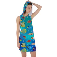 Cheerful And Bright Fish Swim In The Water Racer Back Hoodie Dress by SychEva