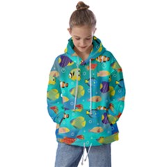 Cheerful And Bright Fish Swim In The Water Kids  Oversized Hoodie by SychEva