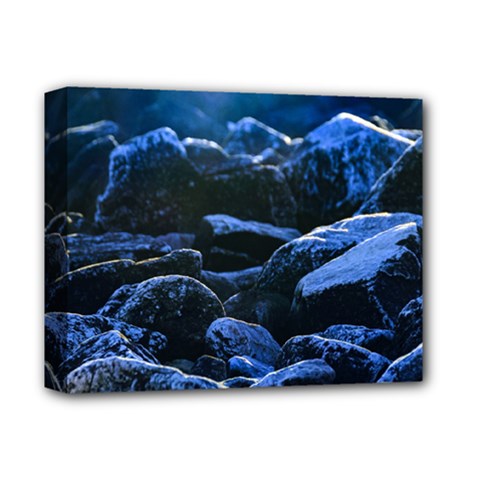 Big Rocks Illuminated By Sunlight Print Deluxe Canvas 14  X 11  (stretched) by dflcprintsclothing