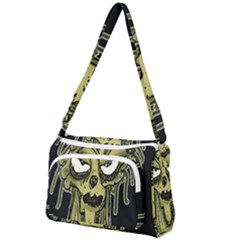 Ugly Monster Portrait Drawing Front Pocket Crossbody Bag