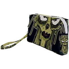 Ugly Monster Portrait Drawing Wristlet Pouch Bag (small)