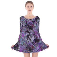 Lo-fi Hyperactivity Long Sleeve Velvet Skater Dress by MRNStudios