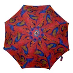 Red Flames Hook Handle Umbrellas (large) by kaleidomarblingart