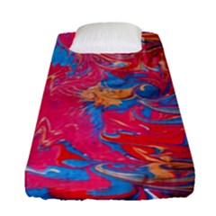 Abstract Flames Fitted Sheet (single Size) by kaleidomarblingart