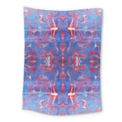 Red Blue Repeats Medium Tapestry by kaleidomarblingart