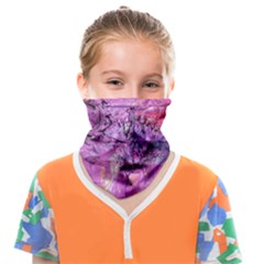 Magenta On Ochre Abstract  Face Covering Bandana (kids) by kaleidomarblingart