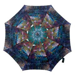 Abstract Turquoise Hook Handle Umbrellas (medium) by kaleidomarblingart