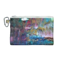 Abstract Turquoise Canvas Cosmetic Bag (medium) by kaleidomarblingart