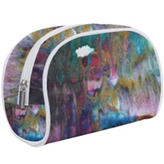 Abstract Turquoise Make Up Case (large) by kaleidomarblingart