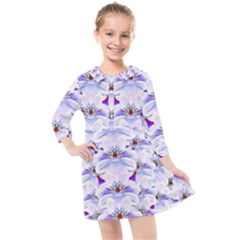 Love To The Flowers In A Beautiful Habitat Kids  Quarter Sleeve Shirt Dress by pepitasart