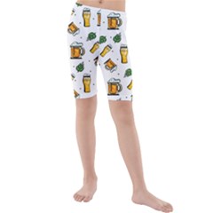 Beer Love Kids  Mid Length Swim Shorts by designsbymallika