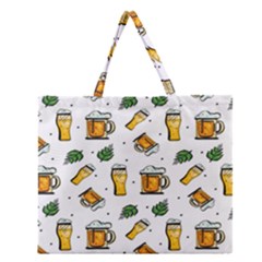 Beer Love Zipper Large Tote Bag by designsbymallika