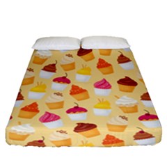 Cupcakes Love Fitted Sheet (queen Size) by designsbymallika