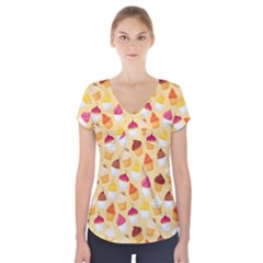 Cupcakes Love Short Sleeve Front Detail Top by designsbymallika