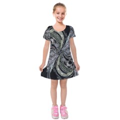 Insect Portrait Kids  Short Sleeve Velvet Dress by MRNStudios