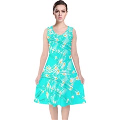 Pop Art Neuro Light V-neck Midi Sleeveless Dress  by essentialimage365