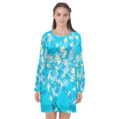 Pop Art Neuro Light Long Sleeve Chiffon Shift Dress  by essentialimage365