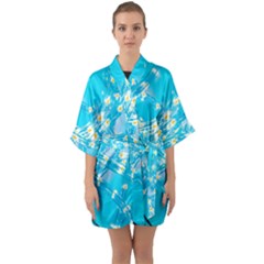 Pop Art Neuro Light Half Sleeve Satin Kimono  by essentialimage365