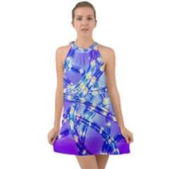 Pop Art Neuro Light Halter Tie Back Chiffon Dress by essentialimage365