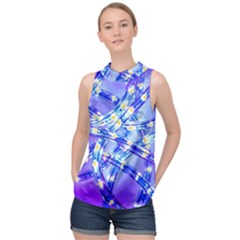 Pop Art Neuro Light High Neck Satin Top by essentialimage365