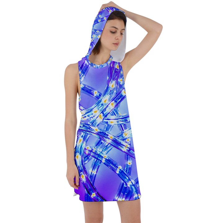 Pop Art Neuro Light Racer Back Hoodie Dress