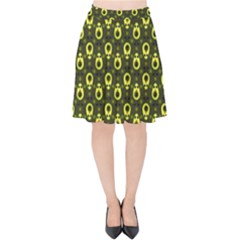 Avocados Velvet High Waist Skirt by Sparkle