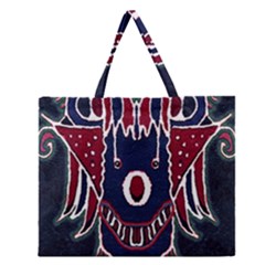 Fantasy Sketchy Drawing Mask Artwork Zipper Large Tote Bag by dflcprintsclothing