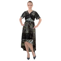 Brakkett Front Wrap High Low Dress by MRNStudios