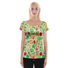 Vegetables Love Cap Sleeve Top by designsbymallika