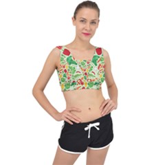 Vegetables Love V-back Sports Bra by designsbymallika