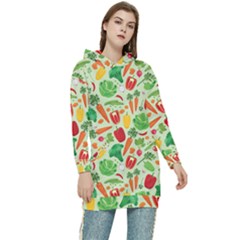 Vegetables Love Women s Long Oversized Pullover Hoodie by designsbymallika