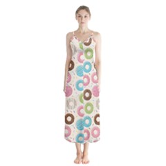 Donuts Love Button Up Chiffon Maxi Dress by designsbymallika