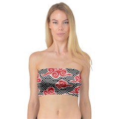 Red Black Waves Bandeau Top by designsbymallika