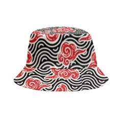 Red Black Waves Bucket Hat