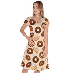 Chocolate Donut Love Classic Short Sleeve Dress by designsbymallika