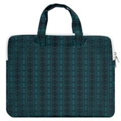 Teal Stripes Macbook Pro Double Pocket Laptop Bag