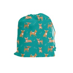 Cute Chihuahua Dogs Drawstring Pouch (large) by SychEva