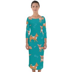 Cute Chihuahua Dogs Quarter Sleeve Midi Bodycon Dress by SychEva