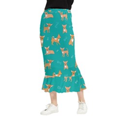 Cute Chihuahua Dogs Maxi Fishtail Chiffon Skirt by SychEva