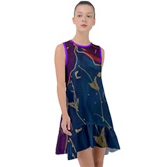 Royal Colors  Frill Swing Dress by Pansy