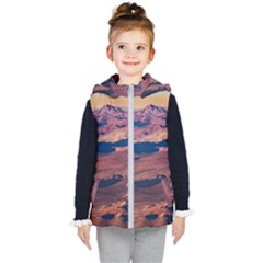 Atacama Desert Aerial View Kids  Hooded Puffer Vest by dflcprintsclothing