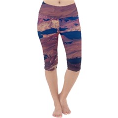 Atacama Desert Aerial View Lightweight Velour Cropped Yoga Leggings by dflcprintsclothing